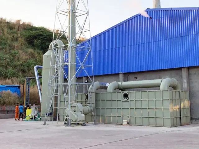 10000m3/h 日产200T鱼粉厂废气处理案例